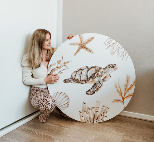 Muurcirkel - Schildpad tussen koraal