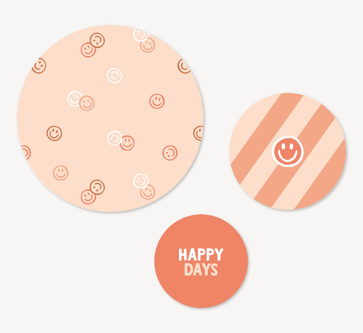 Muurcirkel set - Smiley