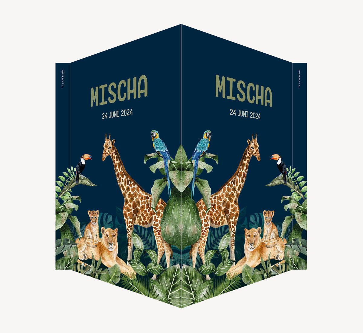 Geboortebord - Jungle kleur Nacht