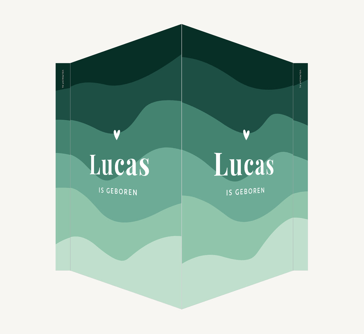 Geboortebord - Golven Groen