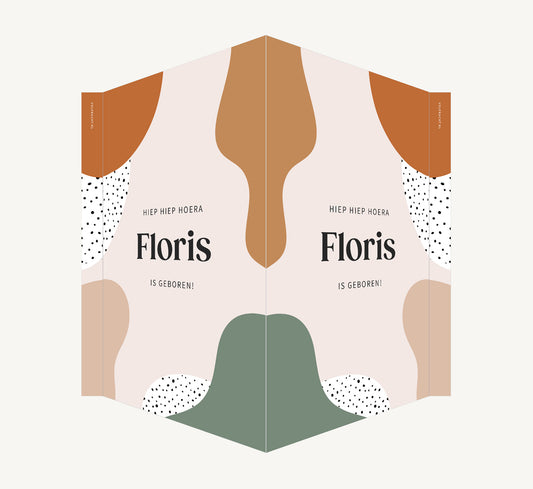 Geboortebord - Abstracte vormen Oranje groen