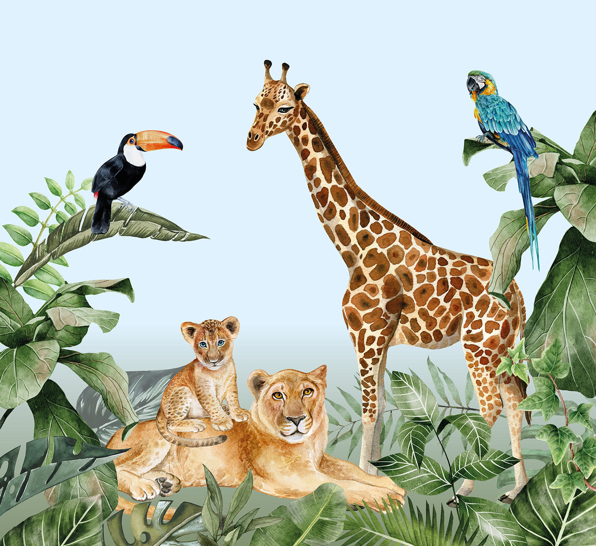 Behang - Jungle kleur Kleur