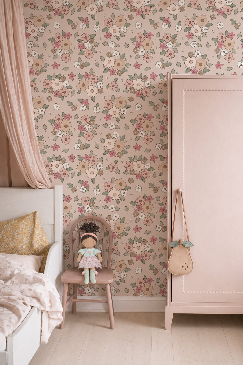Behang - Speelse bloemen