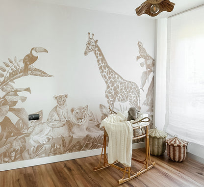Jungle behang voor op de baby- of kinderkamer