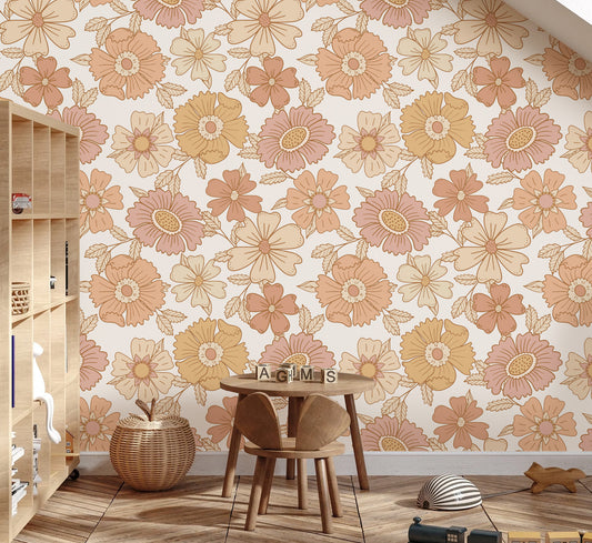 Behang - Bohemian bloemen