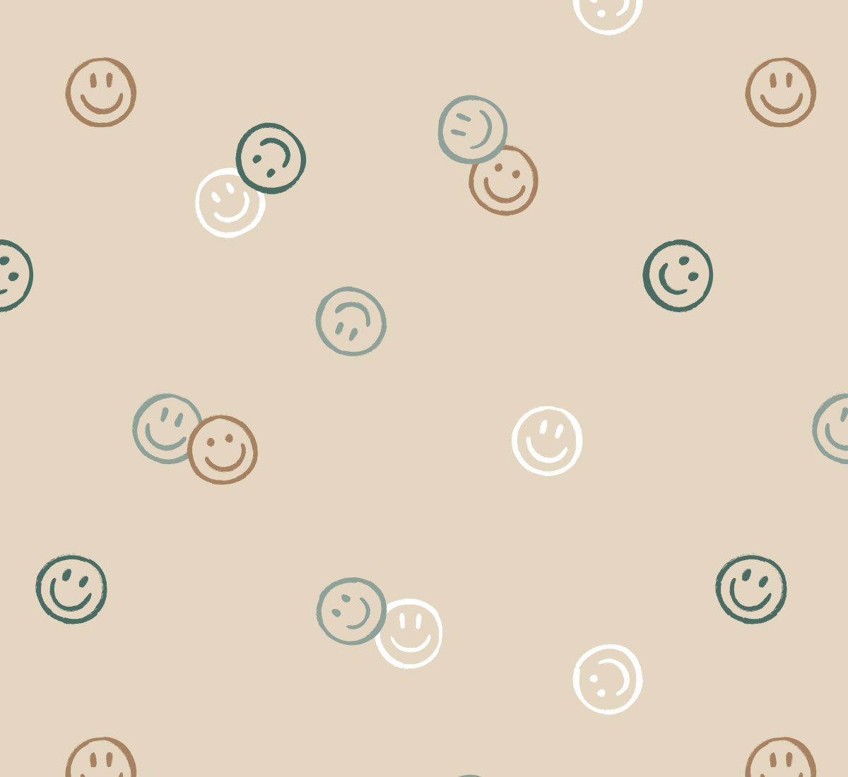 Close-up of Smiley Confetti wallpaper in beige