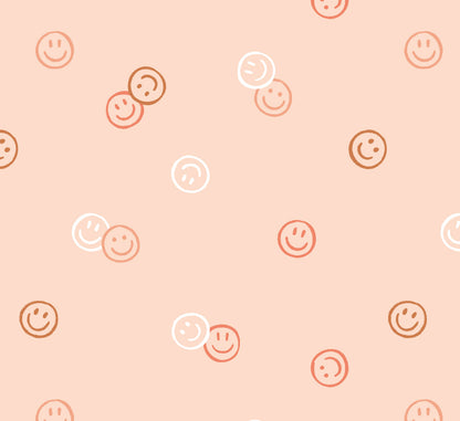 Detail of Smiley Confetti wallpaper in pink