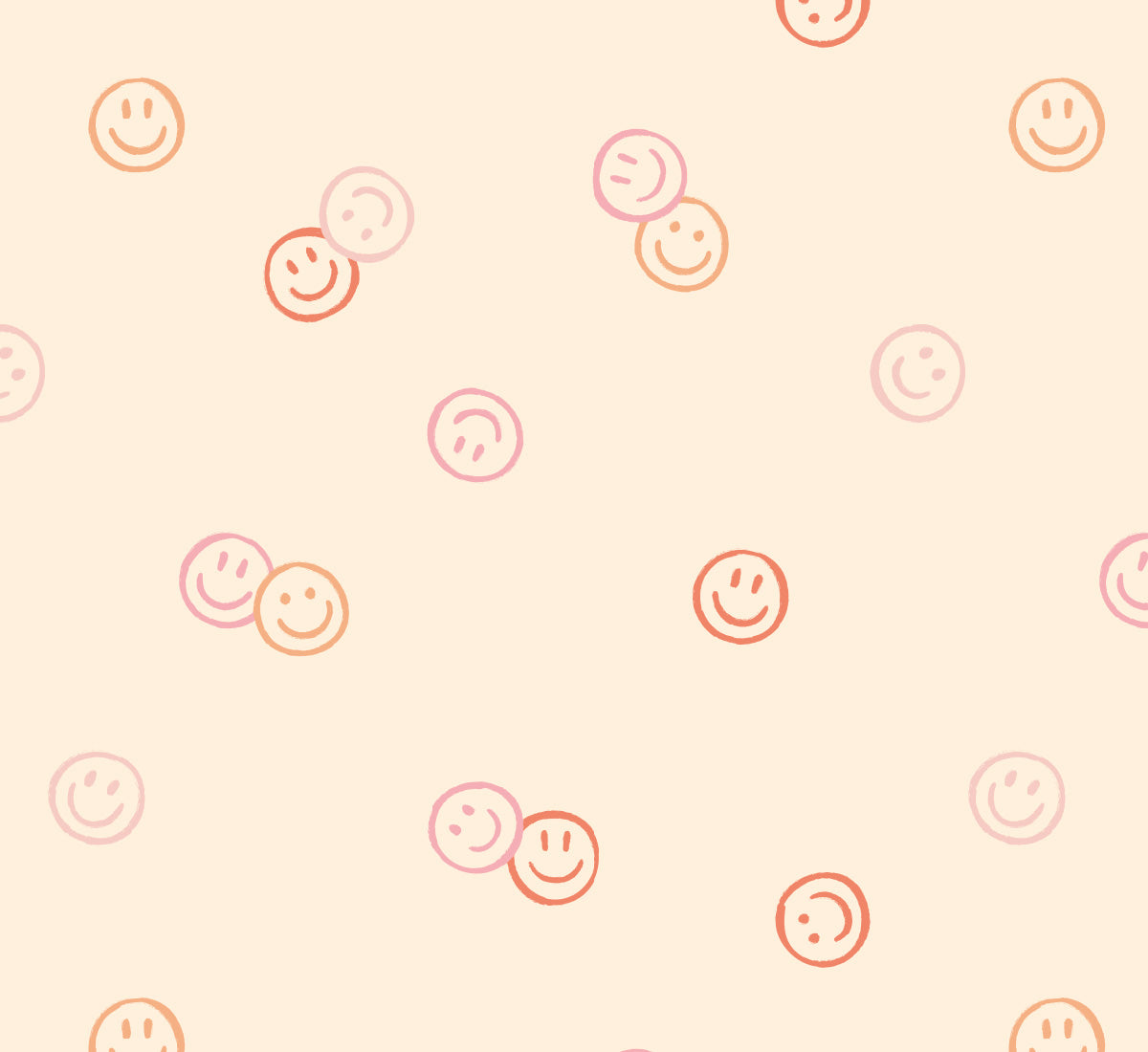 Close-up of Smiley Confetti wallpaper in pink