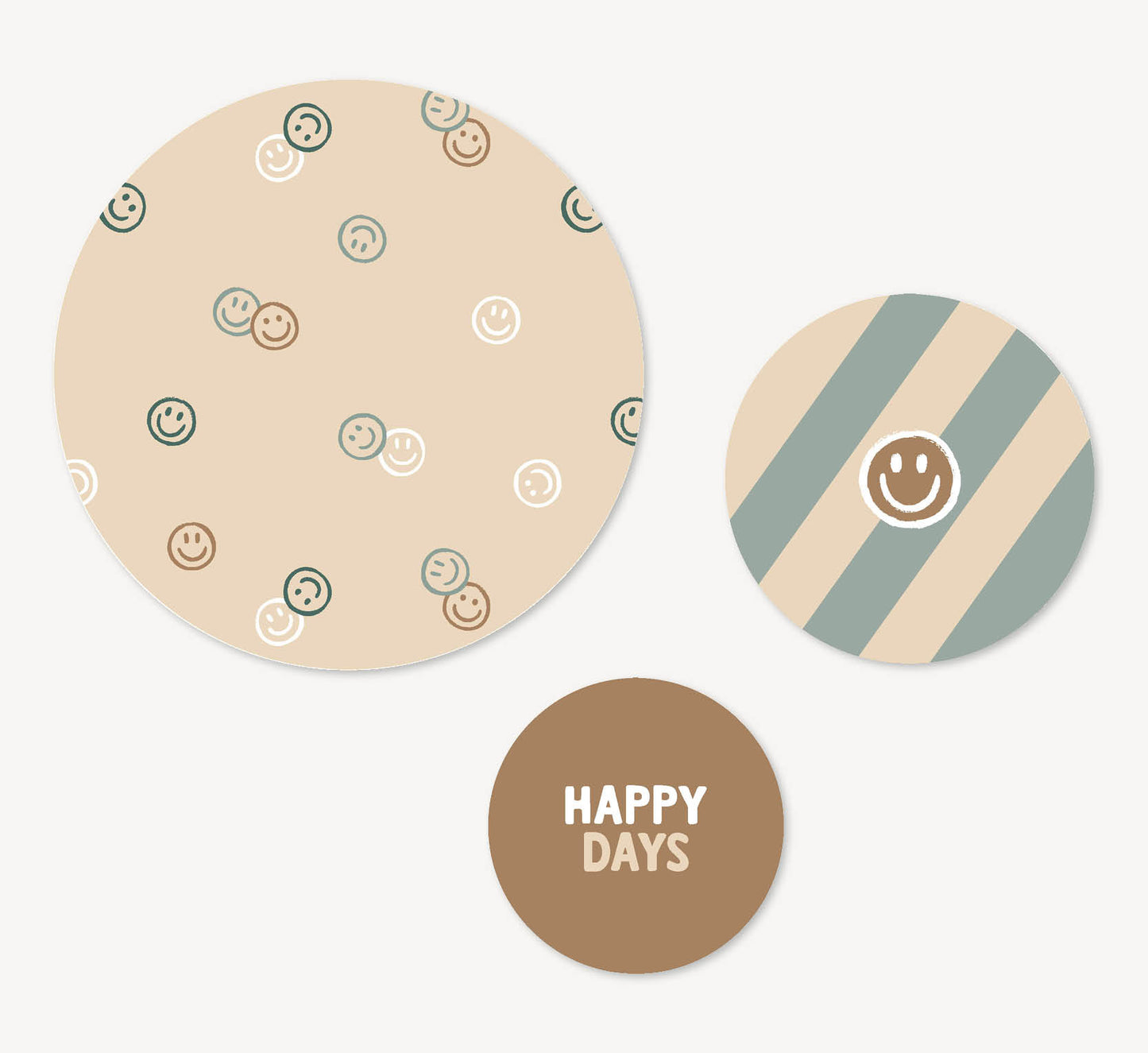 Muurcirkel set - Smiley