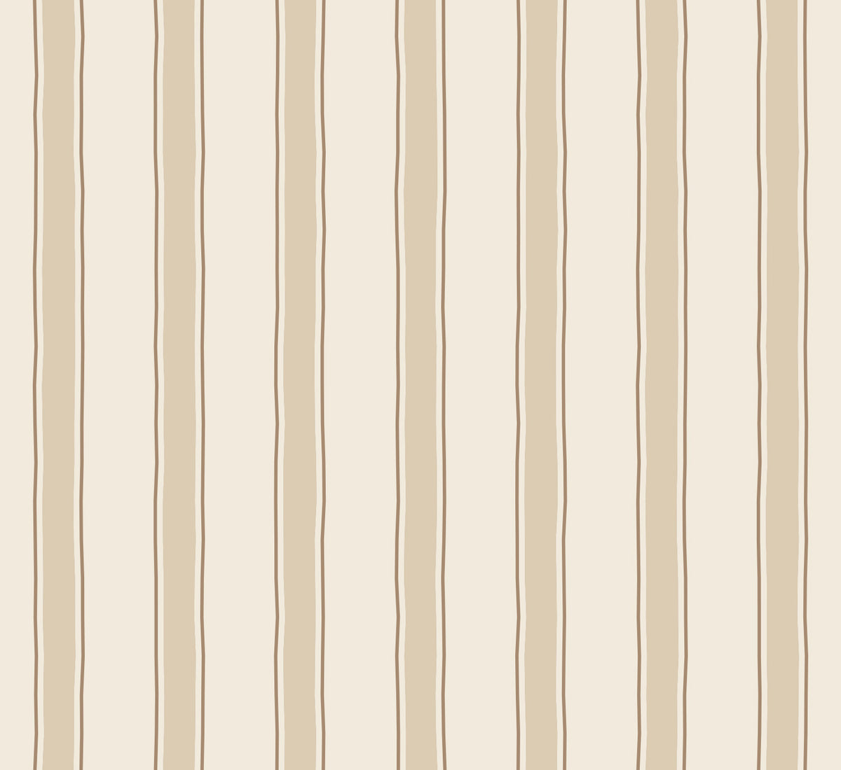 Motif du papier peint « Rayures tracées » en beige de près