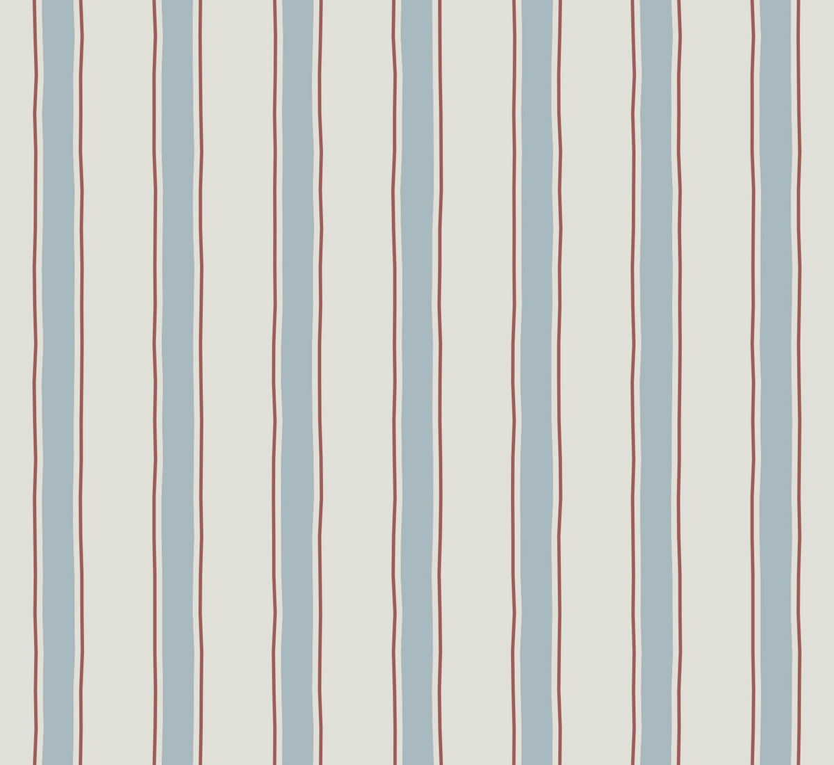 Motif du papier peint « Rayures tracées » en bleu et rouge de près