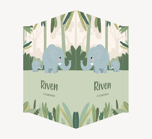 Geboortebord - Olifanten