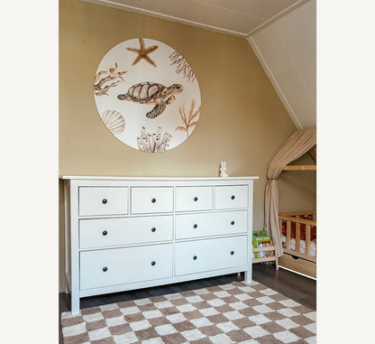 Muurcirkel - Schildpad tussen koraal