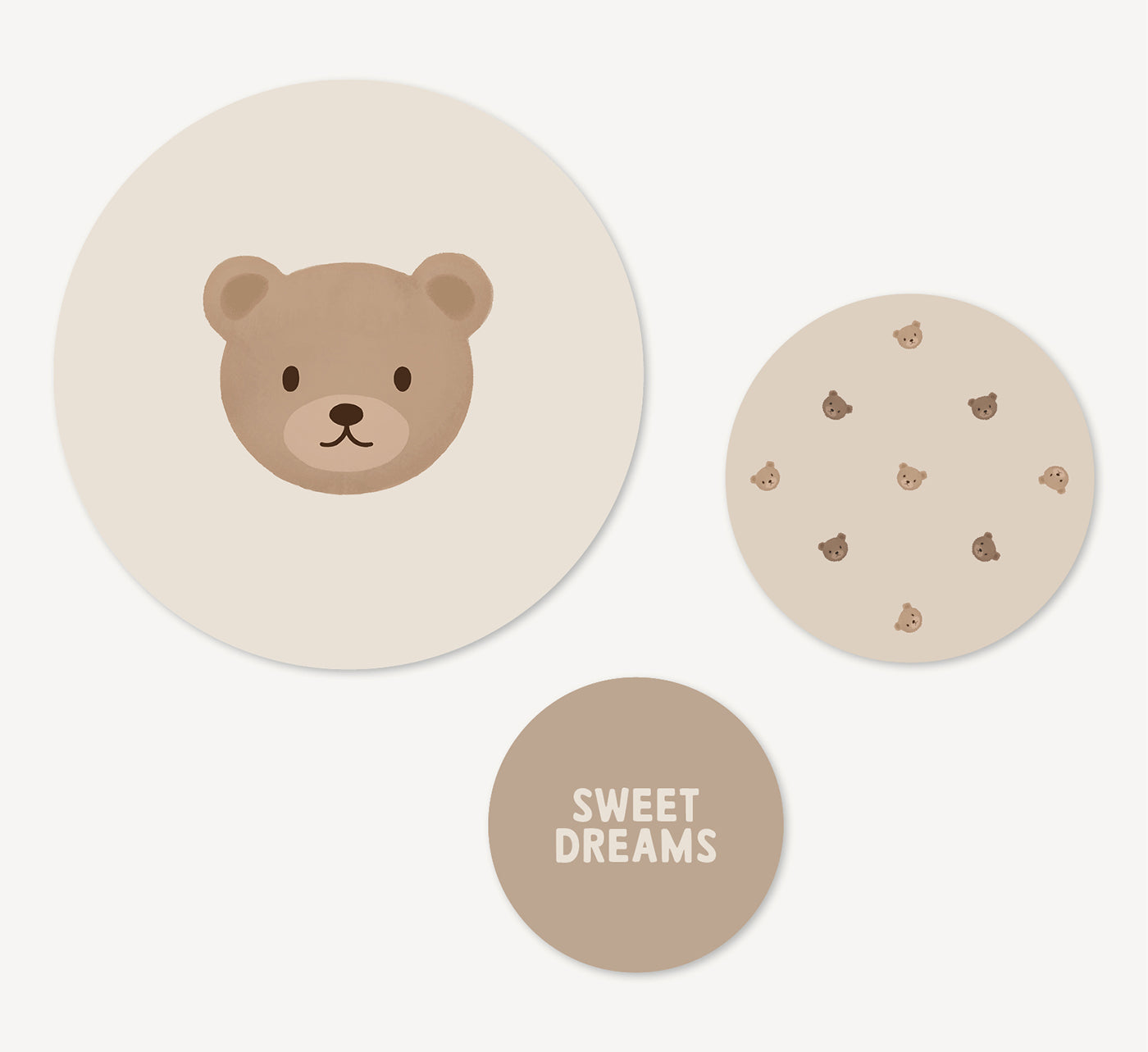 Muurcirkel set - Teddybeer