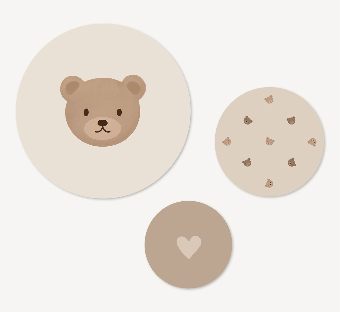 Muurcirkel set - Teddybeer