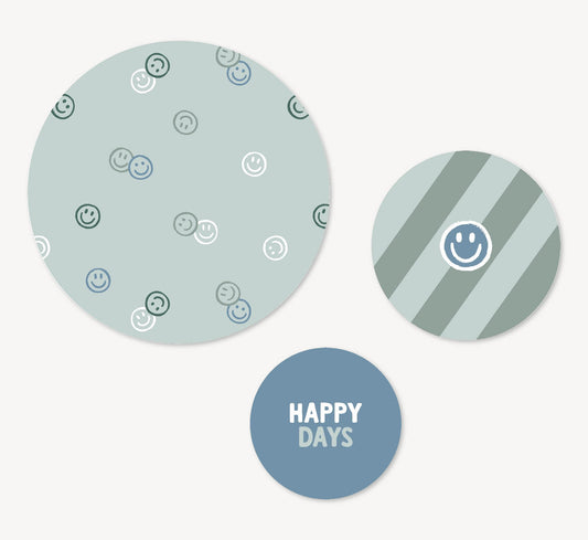 Muurcirkel set - Smiley