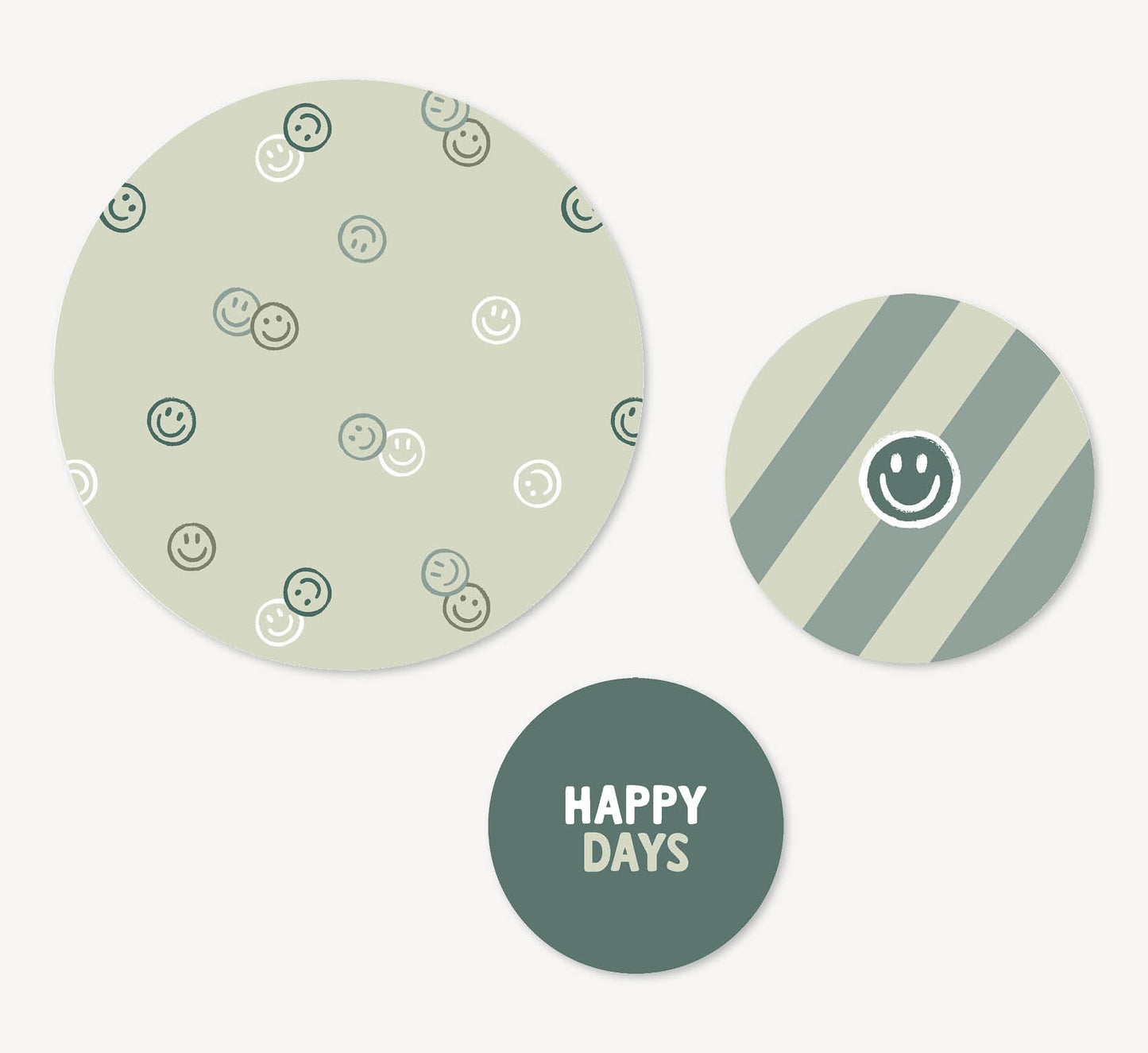 Muurcirkel set - Smiley