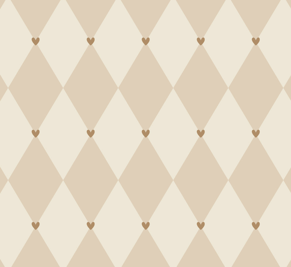 Behang - Ruiten met hartjes