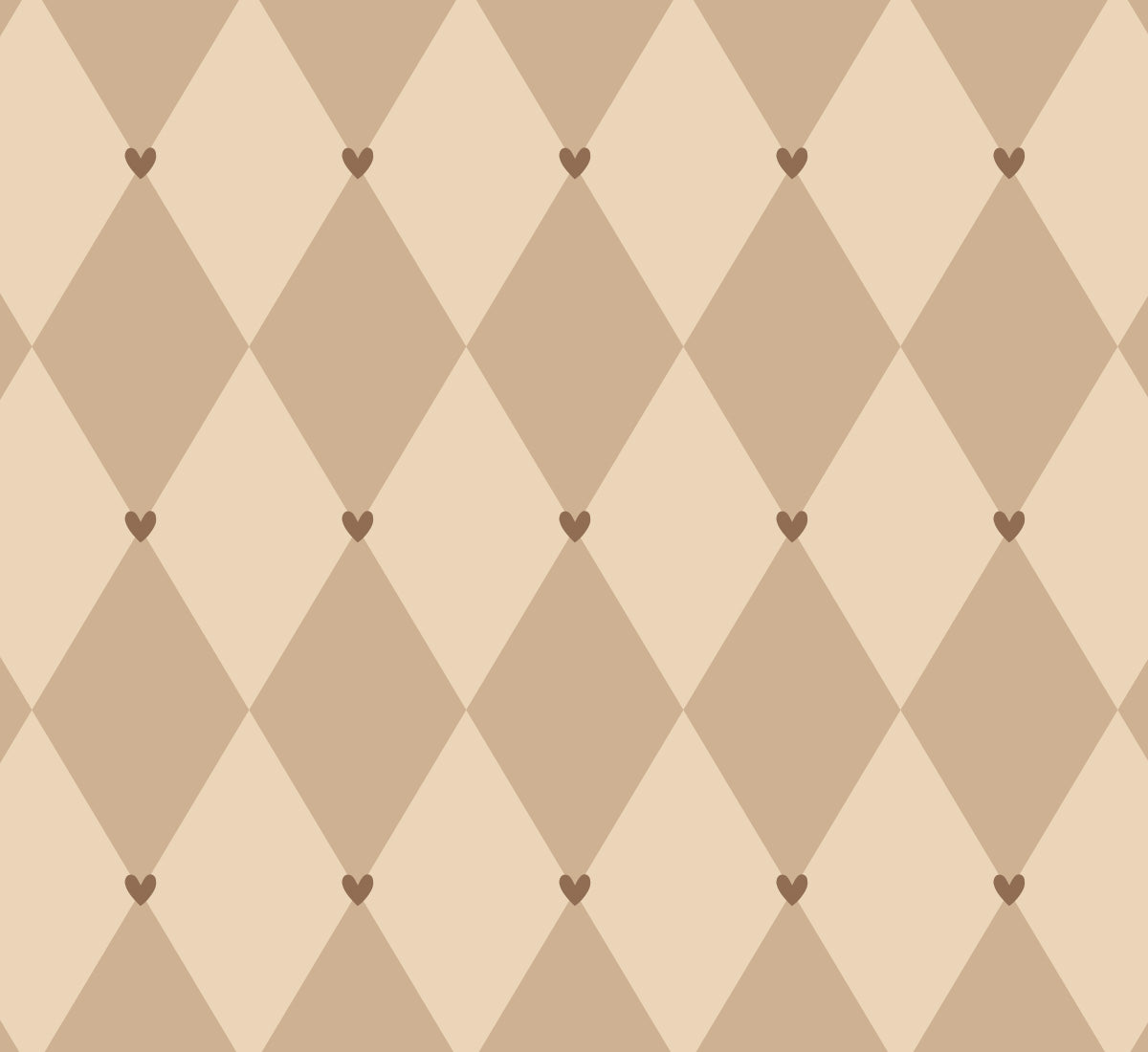 Behang - Ruiten met hartjes