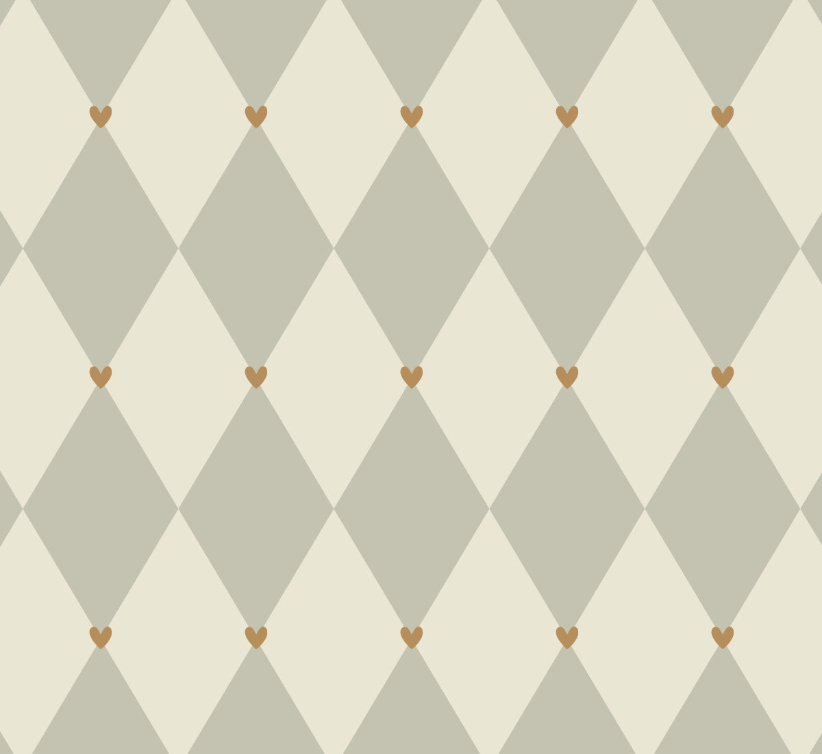 Behang - Ruiten met hartjes