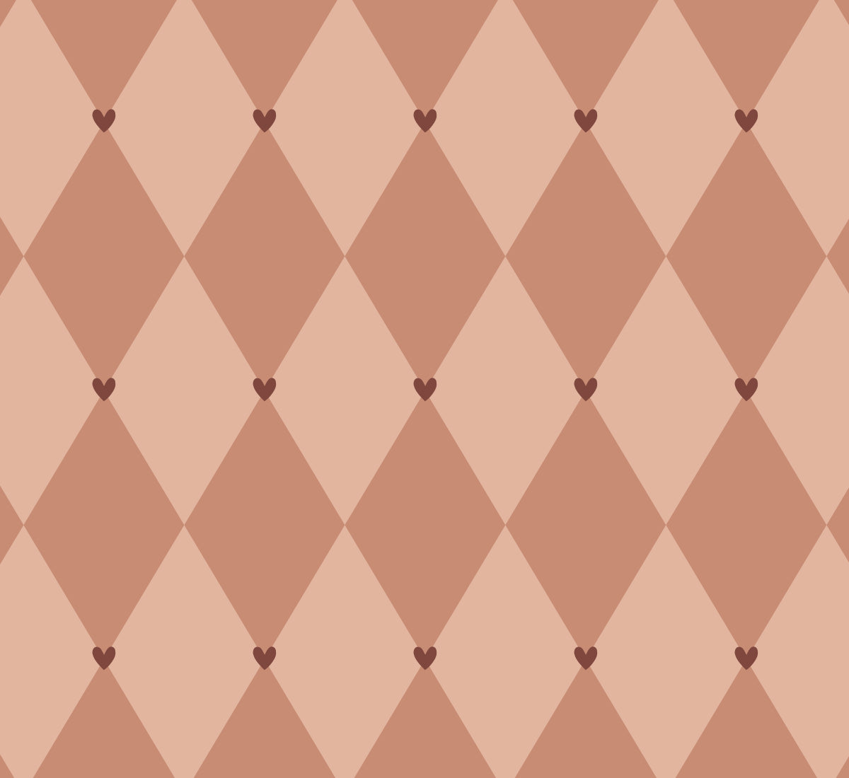 Behang - Ruiten met hartjes