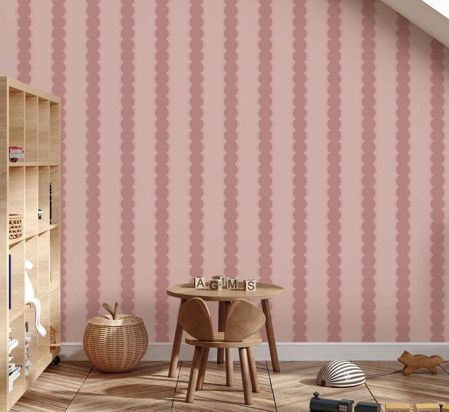 Behang - Strepen rond