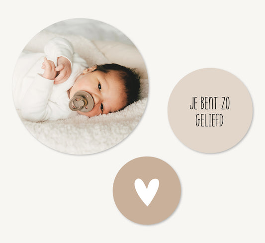 Muurcirkel set - Zo geliefd met foto Beige