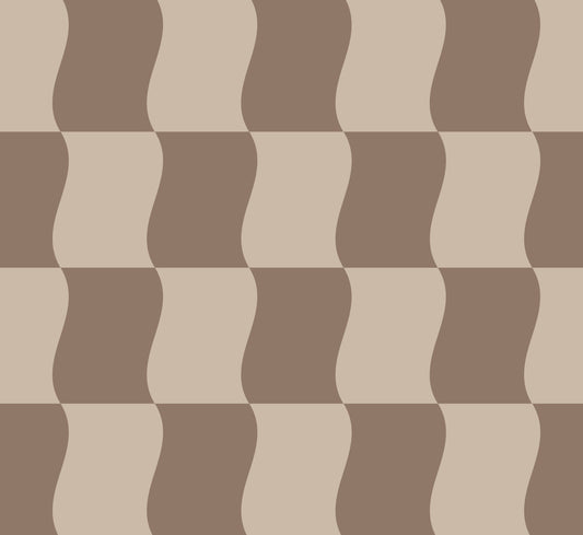 Close-up of Wavy Blocks wallpaper in brown