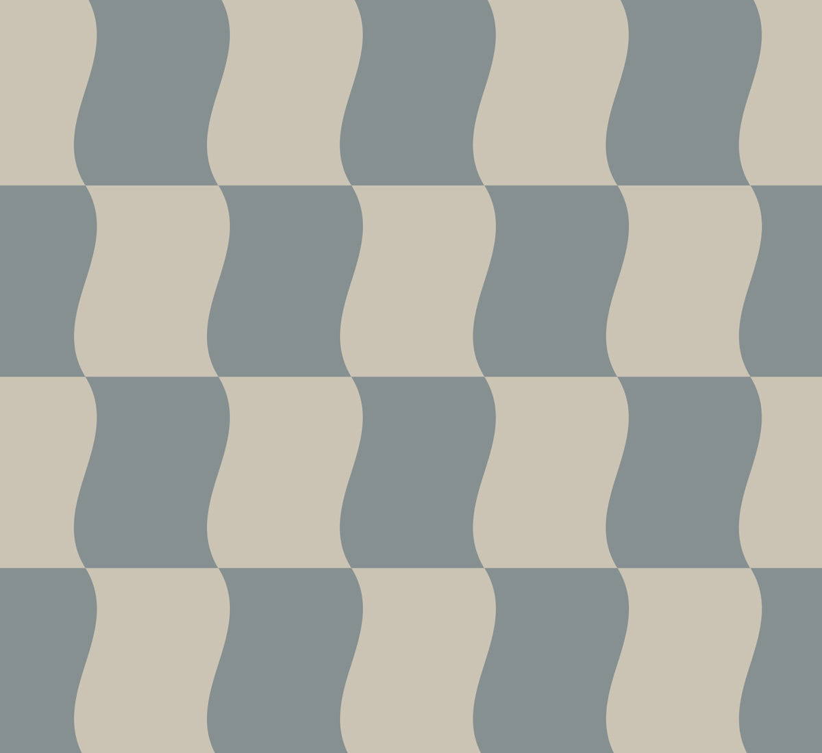 Motif du papier peint « Wavy Blocks » en bleu de près