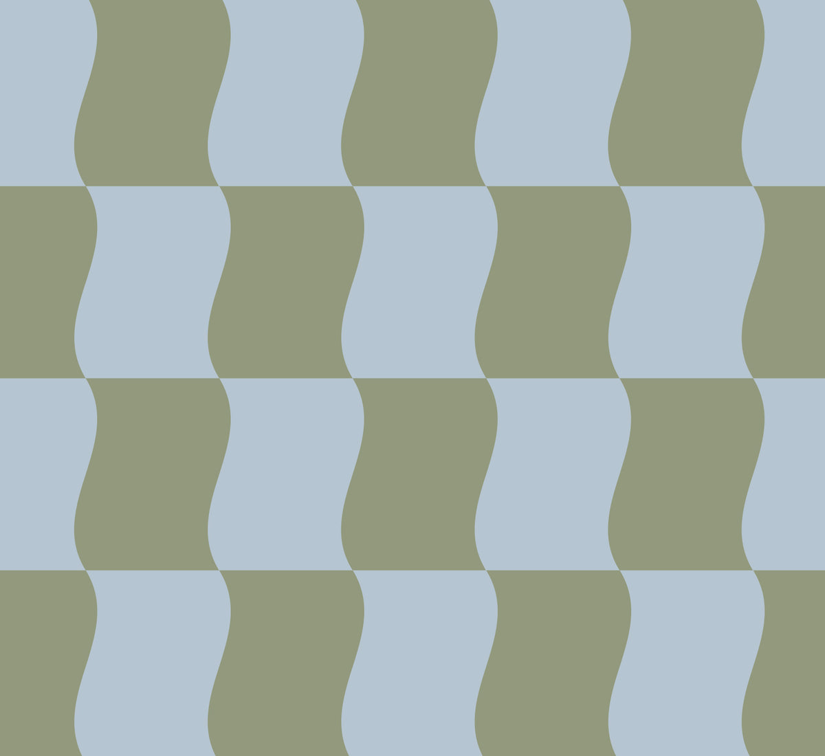 Motif du papier peint « Wavy Blocks » en bleu et vert de près