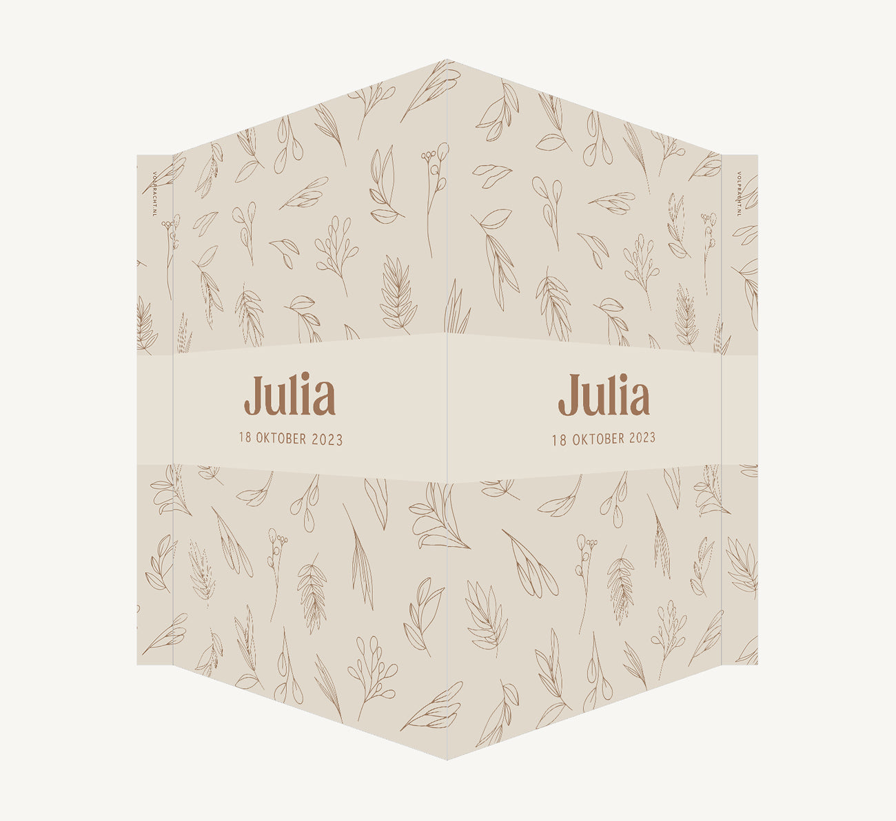 Geboortebord - Botanisch Beige