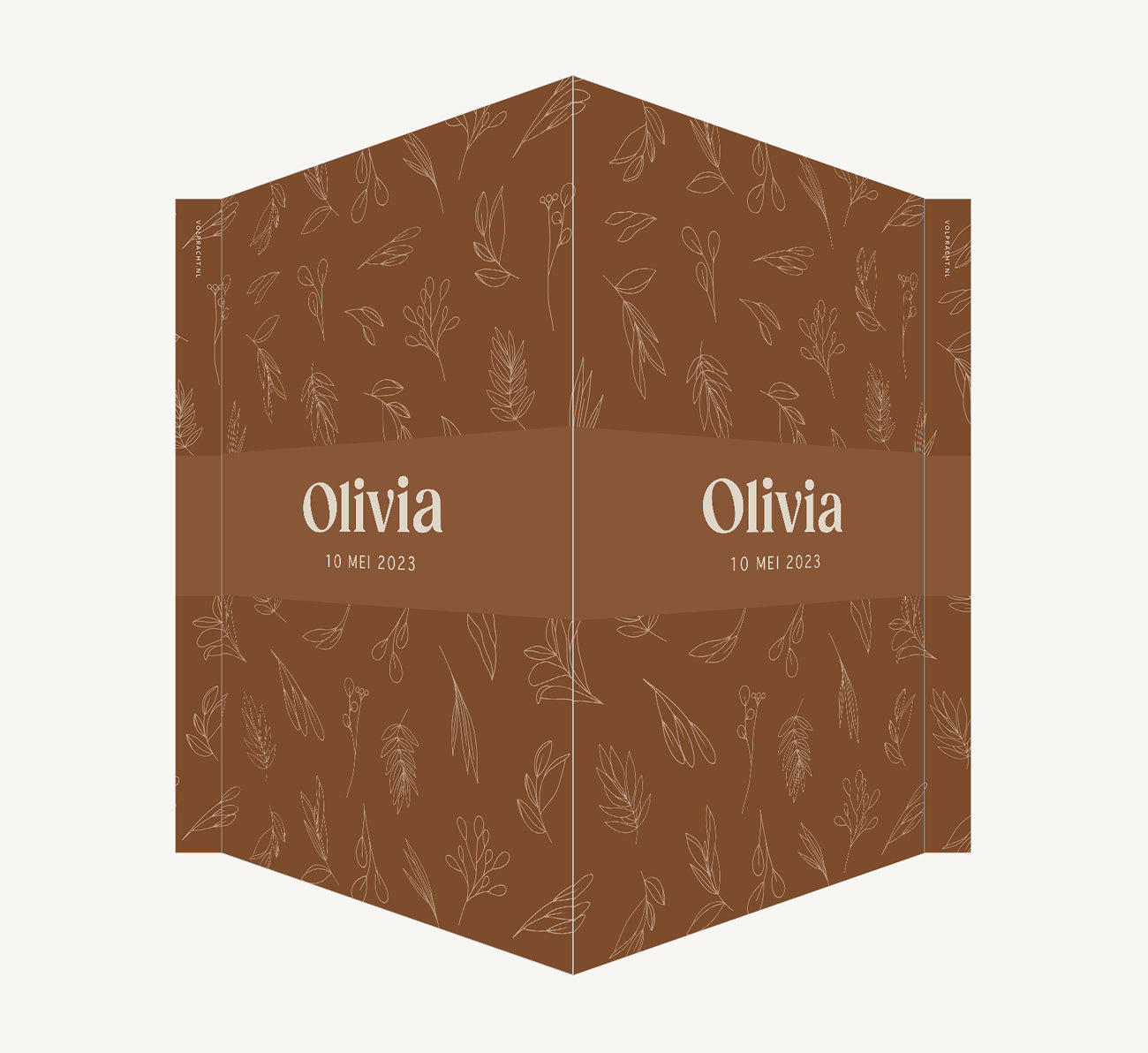 Geboortebord - Botanisch Bruin