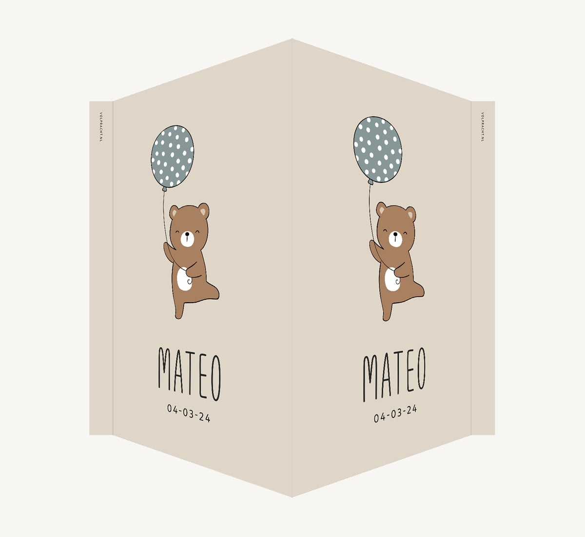 Geboortebord - Beertje met ballon Blauw