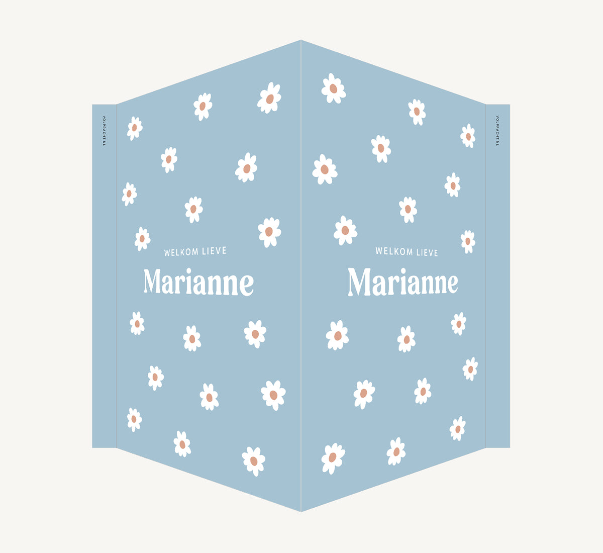 Geboortebord - Bloemen Blauw