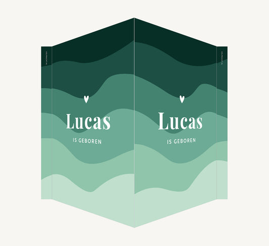 Geboortebord - Golven Groen