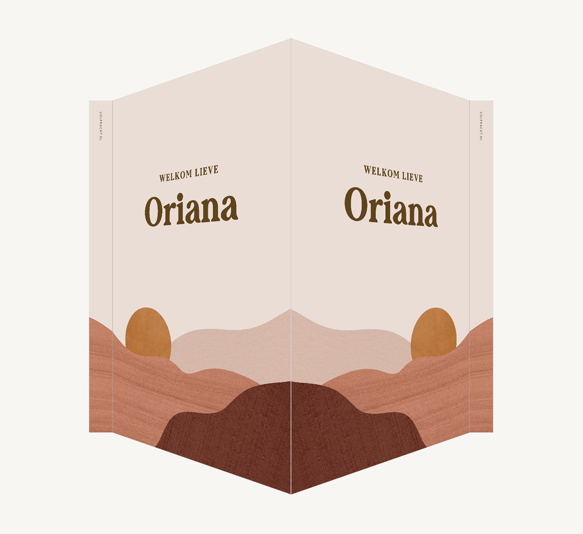 Geboortebord - Landschap natuurtinten Roze