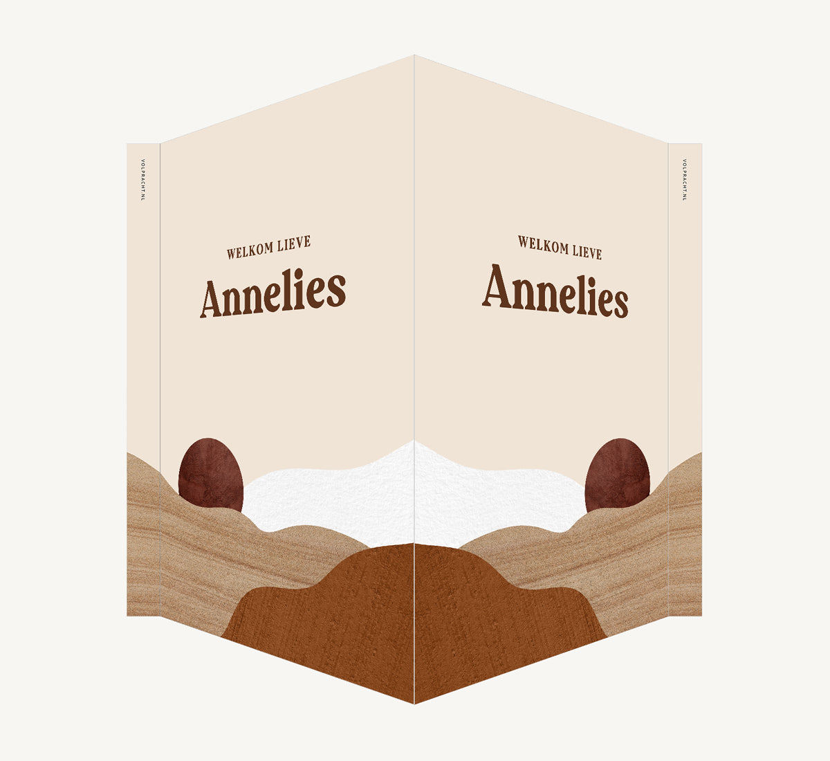 Geboortebord - Landschap natuurtinten Beige