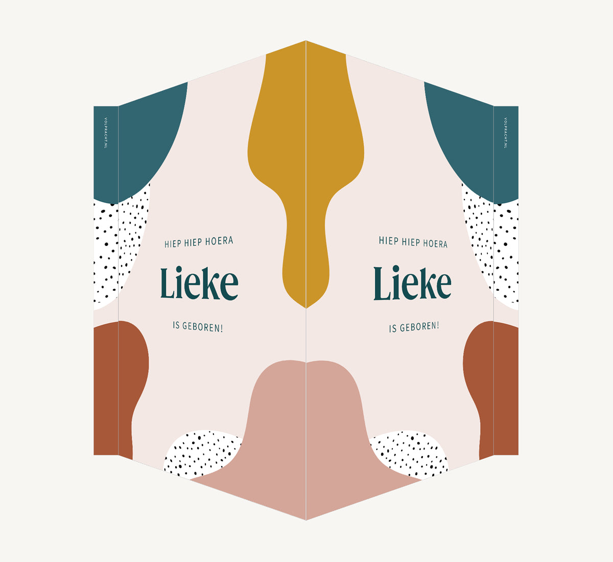 Geboortebord - Abstracte vormen Blauwgroen