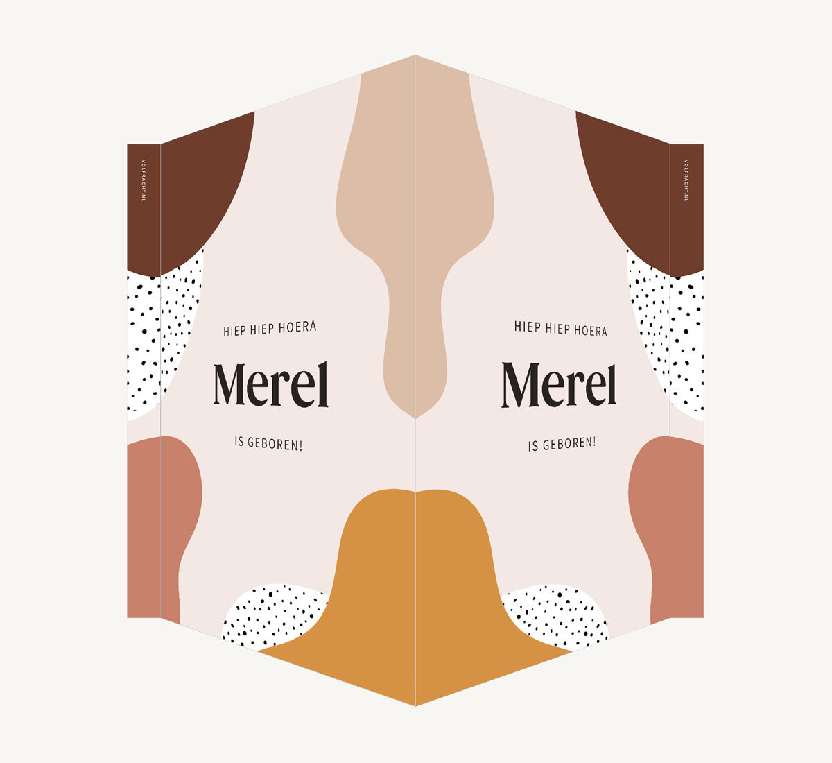 Geboortebord - Abstracte vormen Bruin