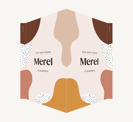 Geboortebord - Abstracte vormen Bruin