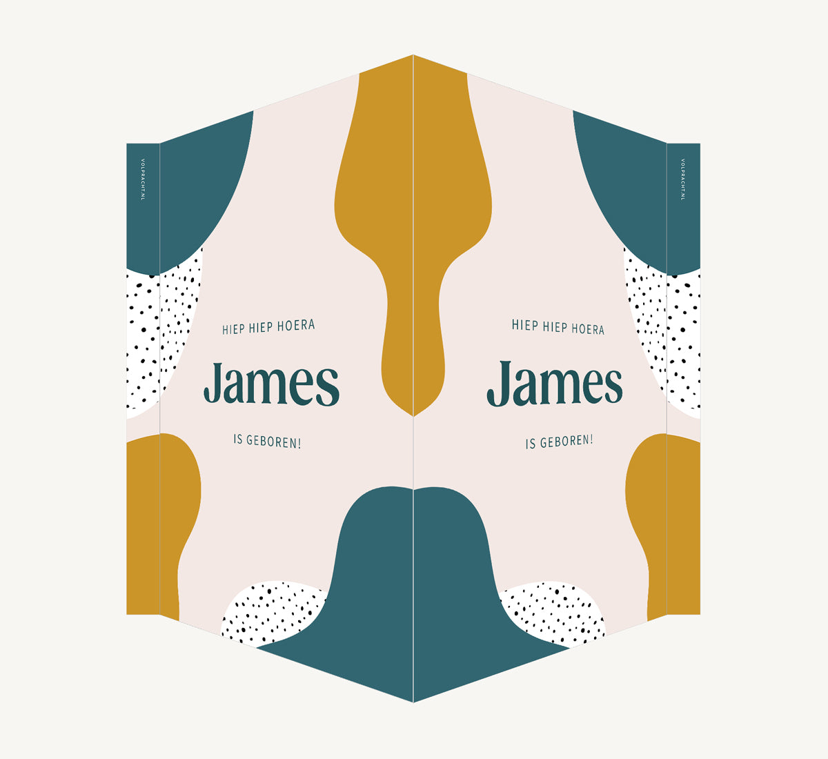 Geboortebord - Abstracte vormen Blauw geel