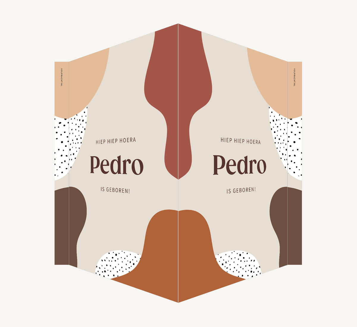 Geboortebord - Abstracte vormen Beige rood