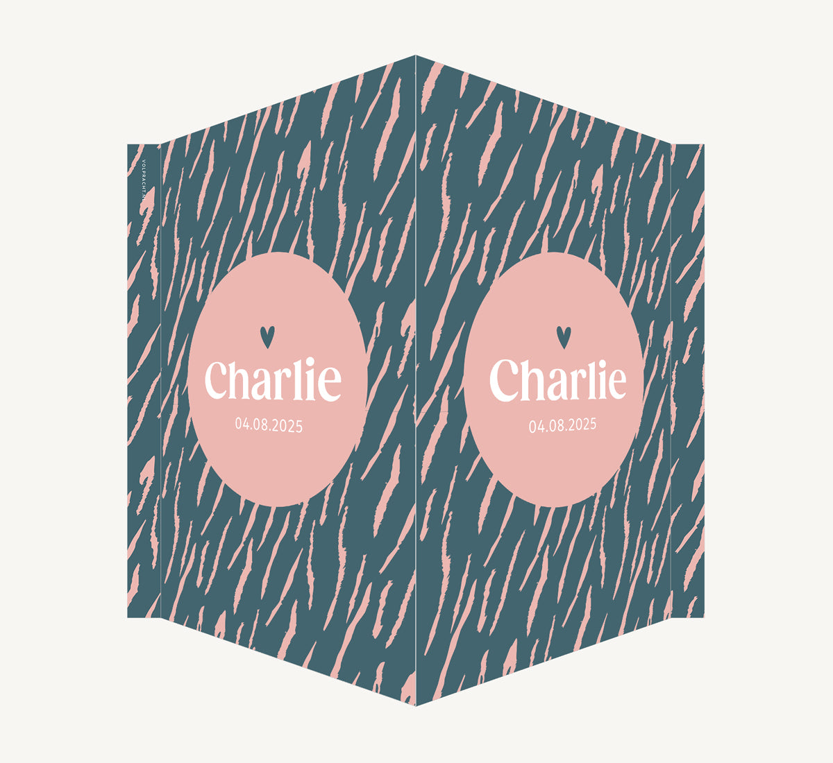 Geboortebord - Strepen Blauw roze