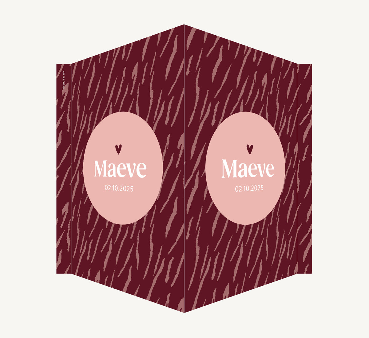 Geboortebord - Strepen Paars