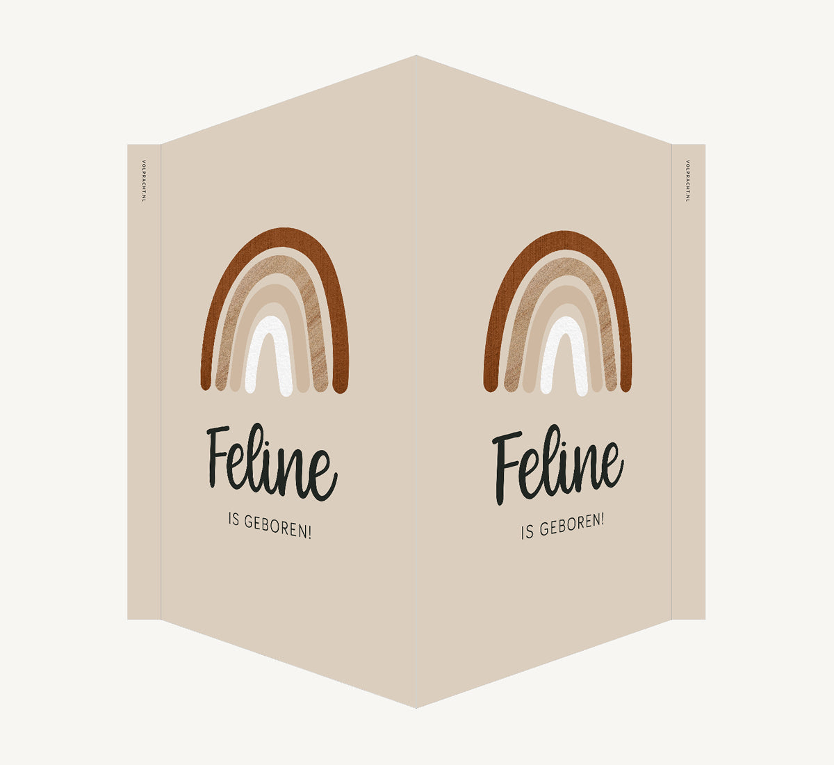 Geboortebord - Regenboog Beige