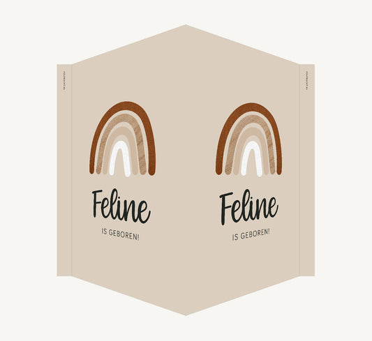 Geboortebord - Regenboog Beige