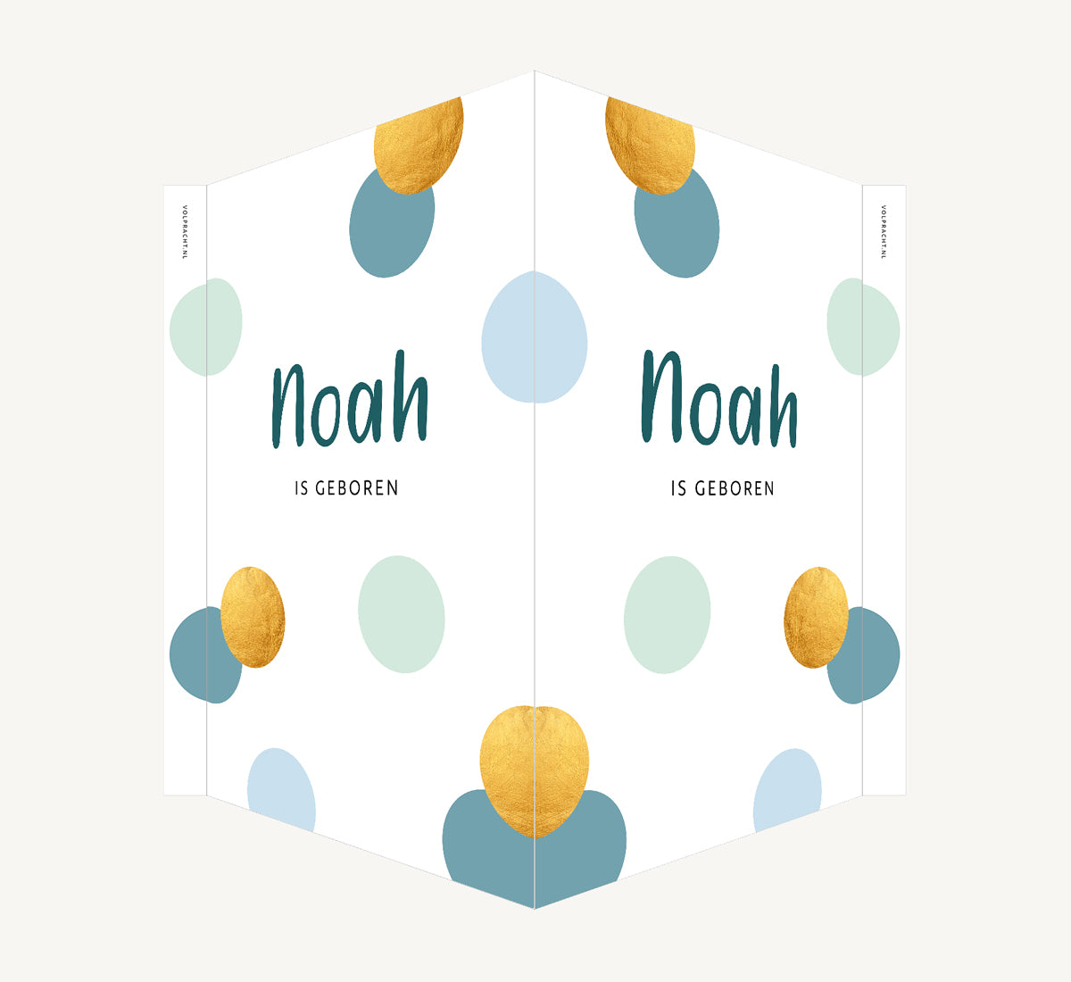Geboortebord - Stippen Blauw groen
