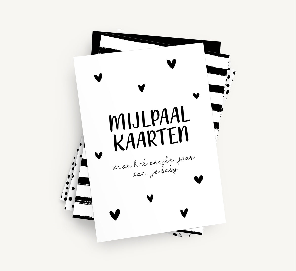 Mijlpaalkaarten - Eerste jaar baby Zwartwit
