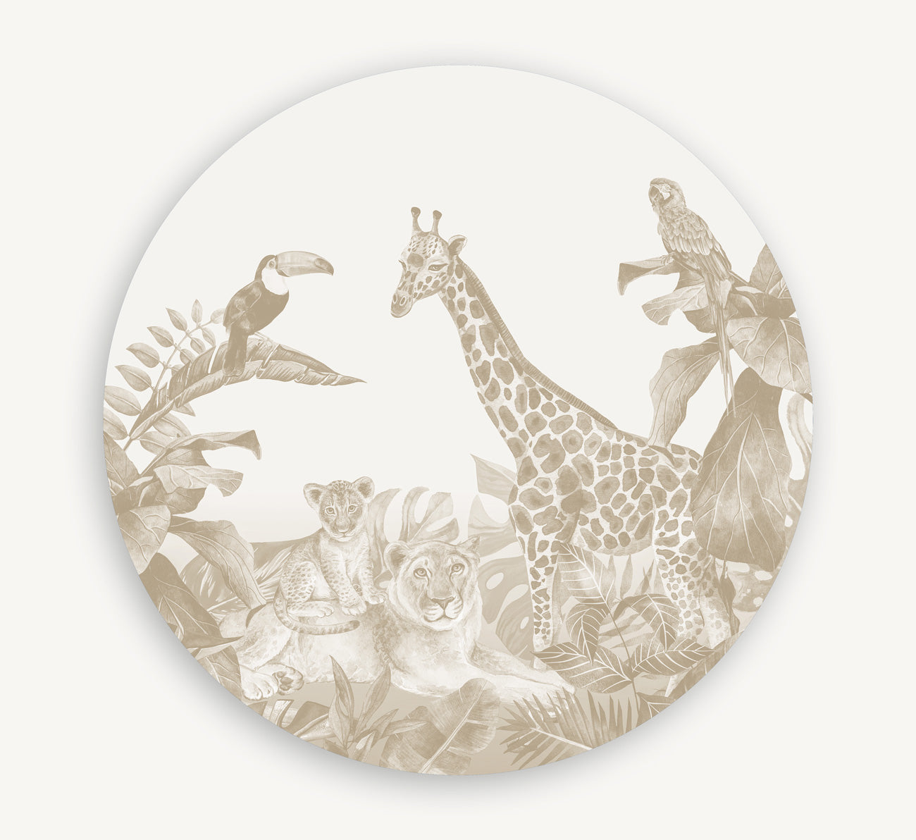 Muurcirkel - Jungle Beige
