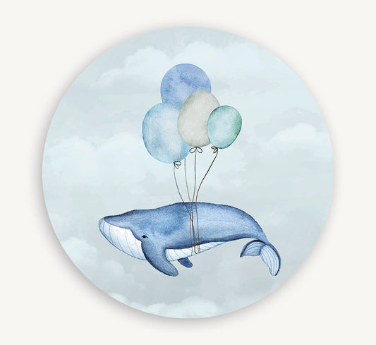Muurcirkel - Walvis in de wolken Blauw